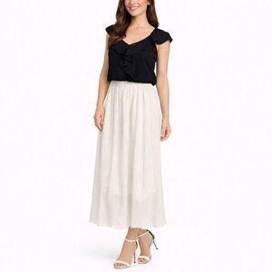 2/$30 ZARA XS Pleated Maxi Skirt In Cream